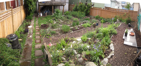 (garden panorama, facing north to east)